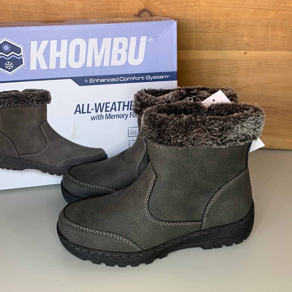 NWT Women’s Khombu Addison Memory Foam Winter Boot Lightweight Gray